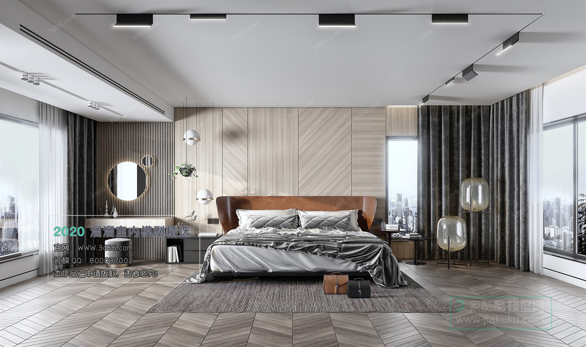 BEDROOM – MODERN STYLE – 3D MODELS – 017 - thumbnail 1