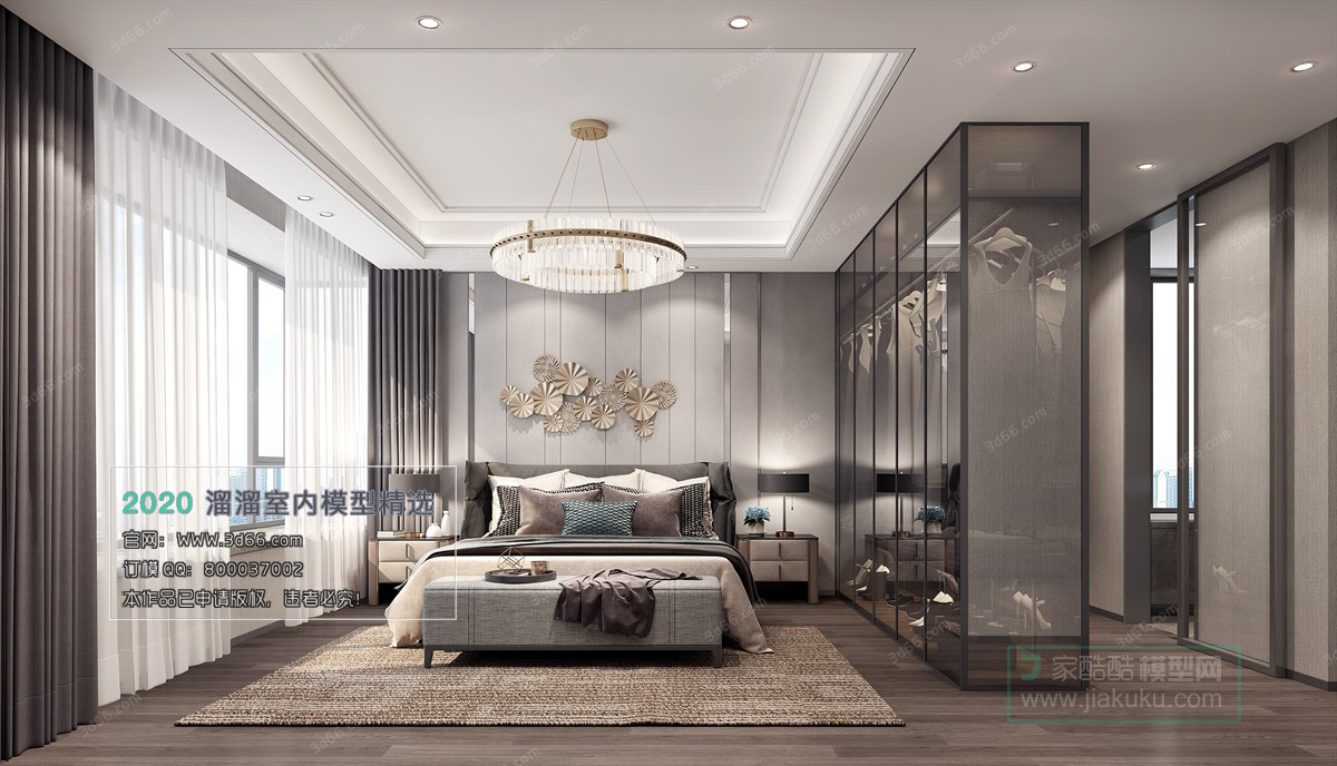 BEDROOM – MODERN STYLE – 3D MODELS – 018 - thumbnail 1