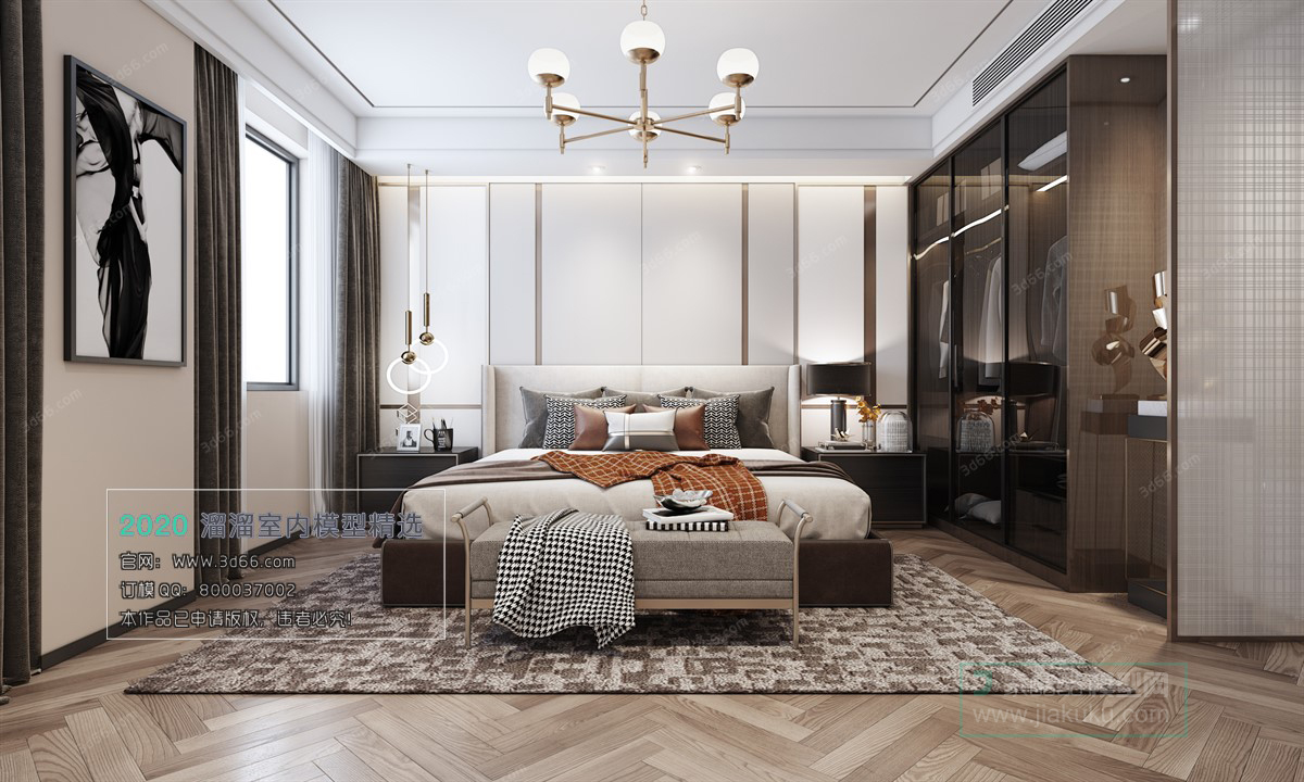 BEDROOM – MODERN STYLE – 3D MODELS – 019 - thumbnail 1