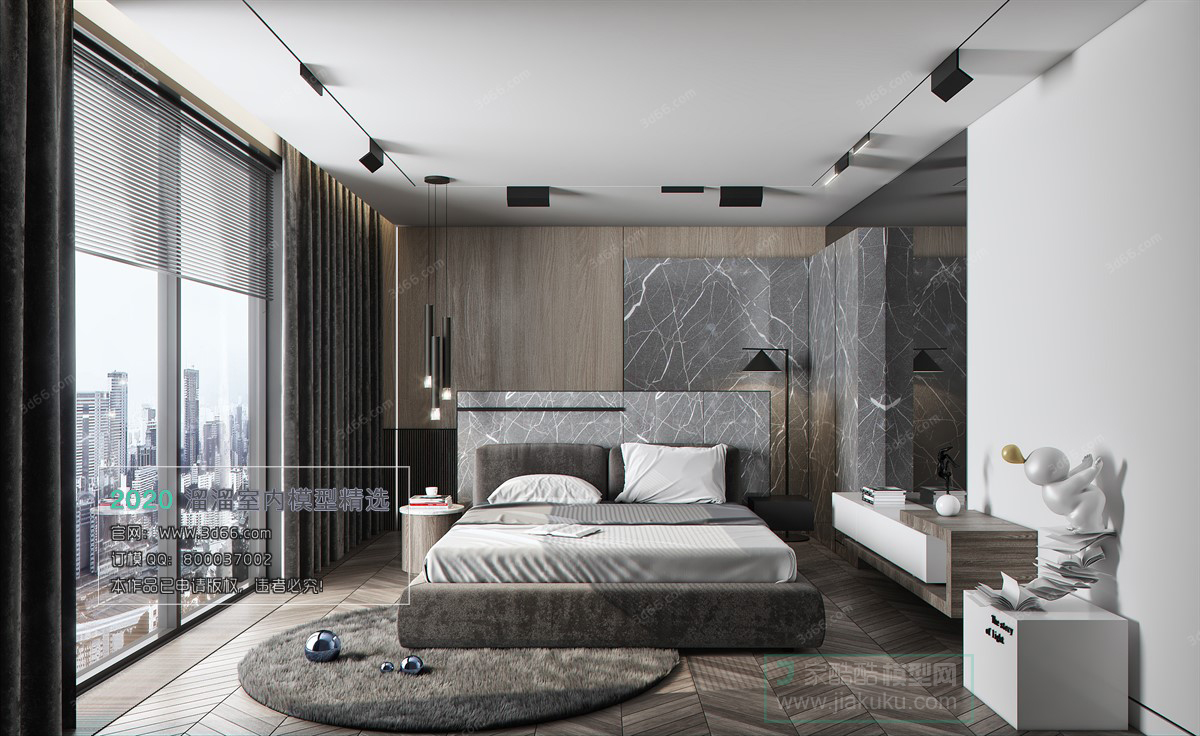 BEDROOM – MODERN STYLE – 3D MODELS – 023 - thumbnail 1