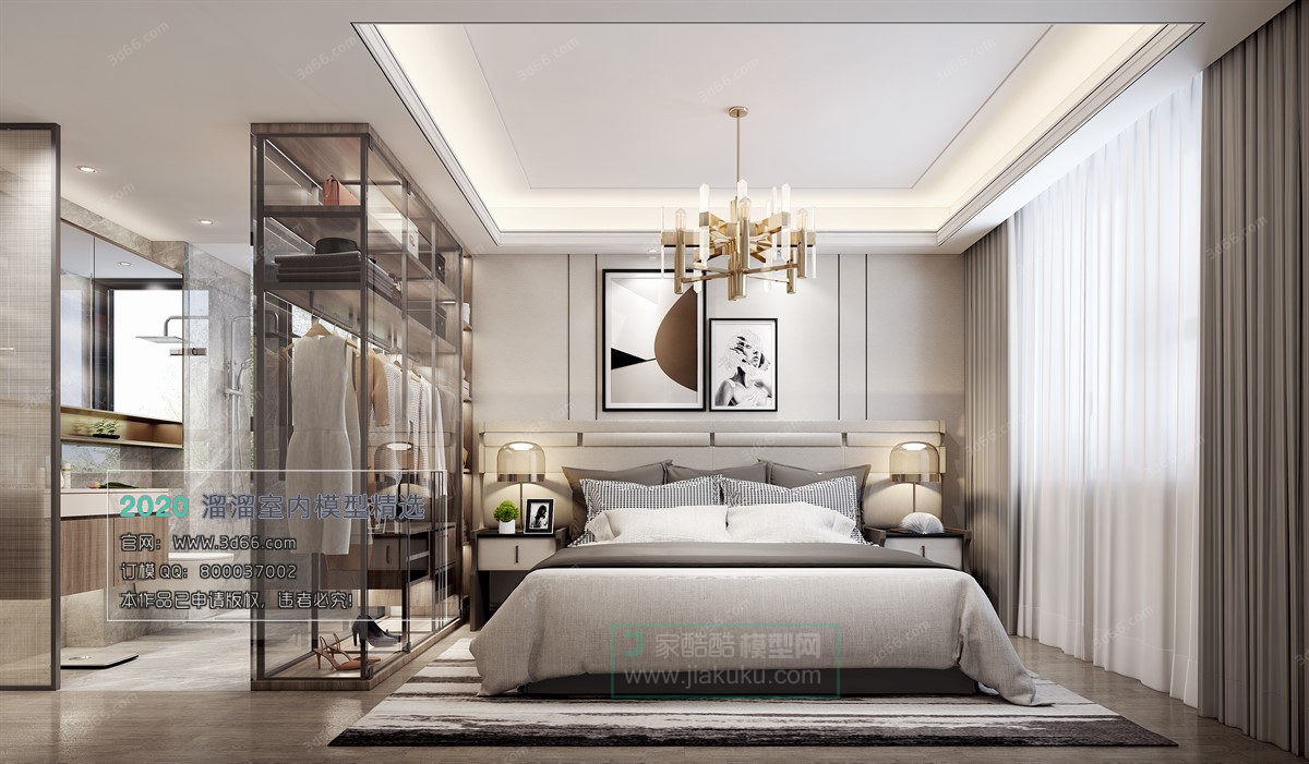 BEDROOM – MODERN STYLE – 3D MODELS – 024 - thumbnail 1