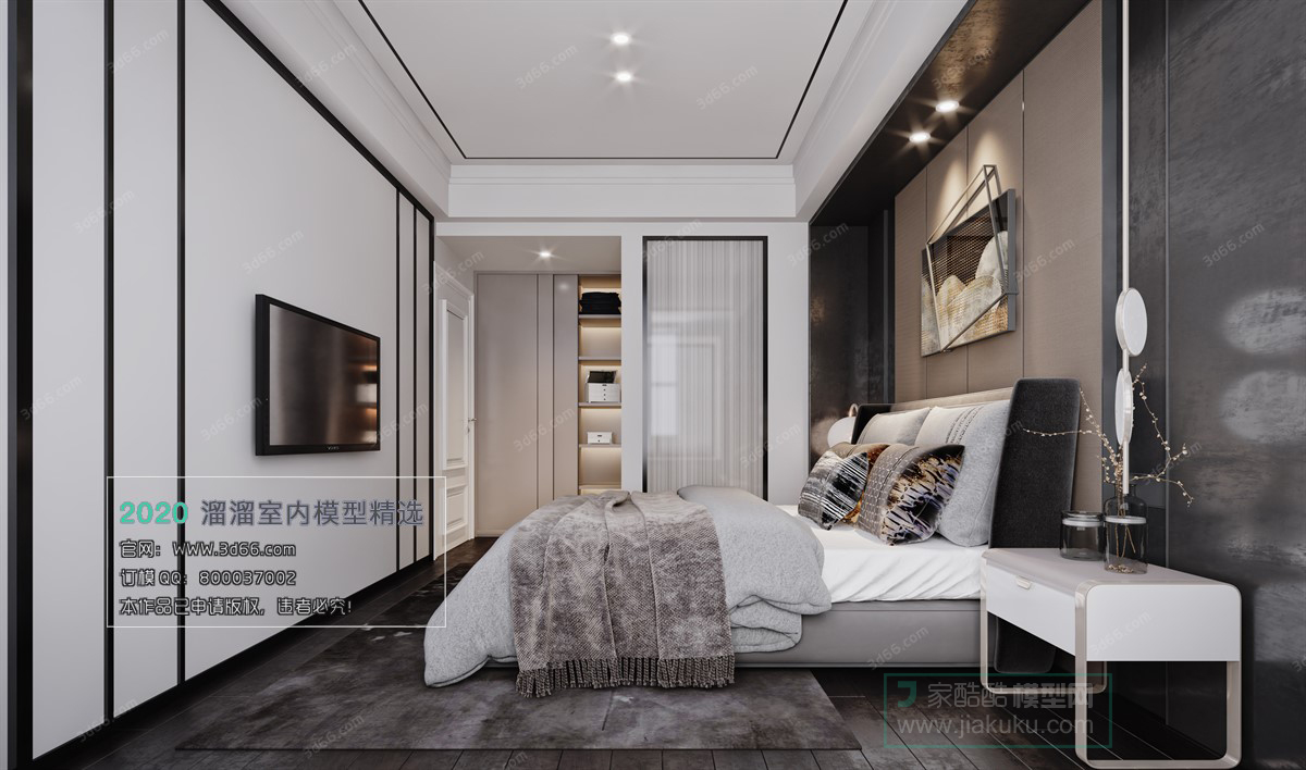 BEDROOM – MODERN STYLE – 3D MODELS – 026 - thumbnail 1