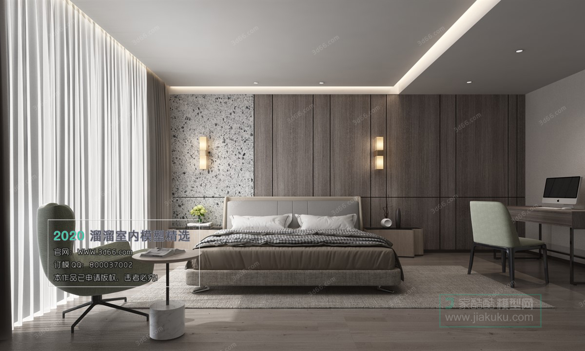 BEDROOM – MODERN STYLE – 3D MODELS – 027 - thumbnail 1