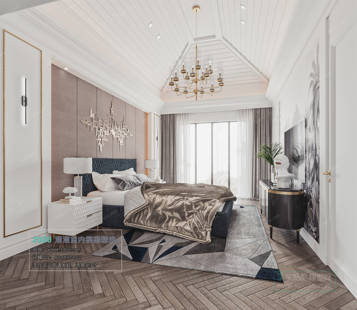 BEDROOM – MODERN STYLE – 3D MODELS – 029 - thumbnail 1