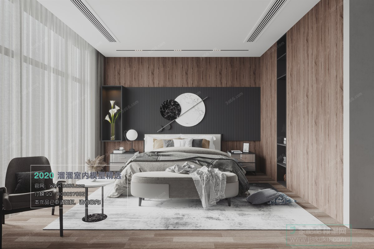 BEDROOM – MODERN STYLE – 3D MODELS – 030 - thumbnail 1