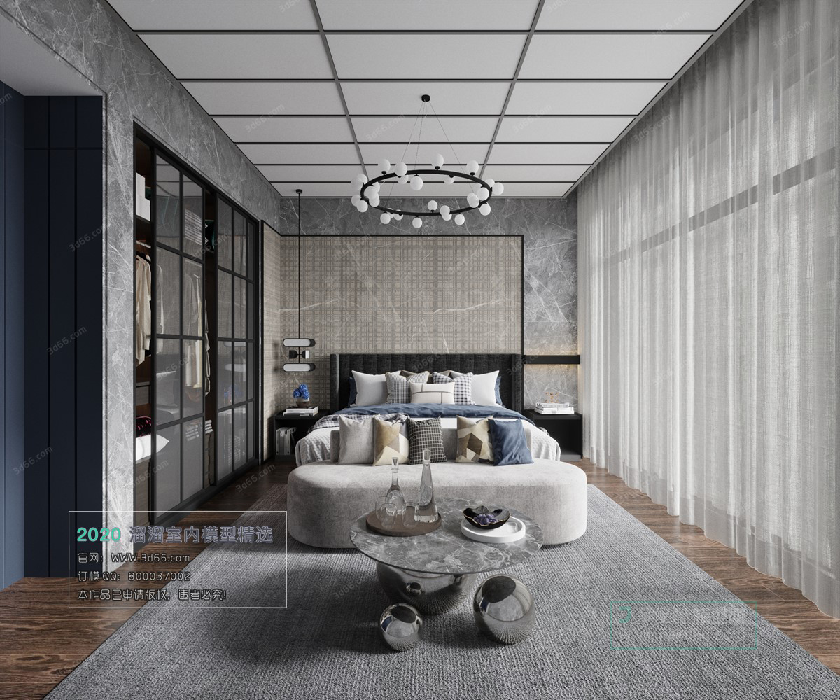 BEDROOM – MODERN STYLE – 3D MODELS – 034 - thumbnail 1