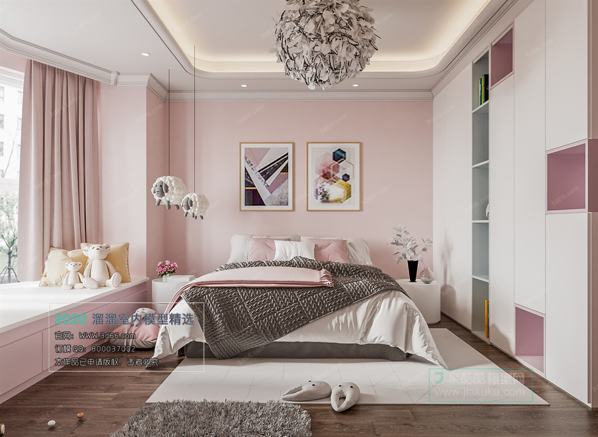 BEDROOM – MODERN STYLE – 3D MODELS – 037 - thumbnail 1