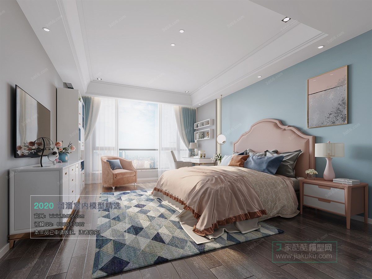 BEDROOM – MODERN STYLE – 3D MODELS – 039 - thumbnail 1