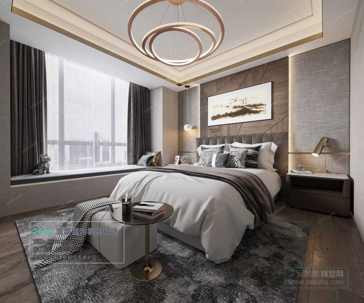 BEDROOM – MODERN STYLE – 3D MODELS – 043 - thumbnail 1