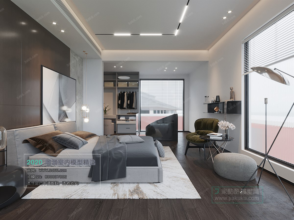 BEDROOM – MODERN STYLE – 3D MODELS – 046 - thumbnail 1