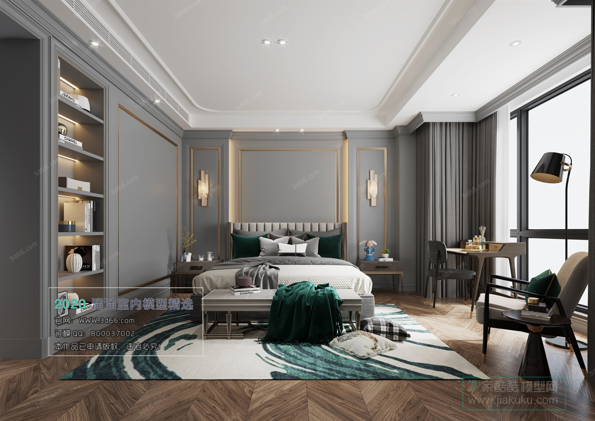 BEDROOM – MODERN STYLE – 3D MODELS – 047 - thumbnail 1