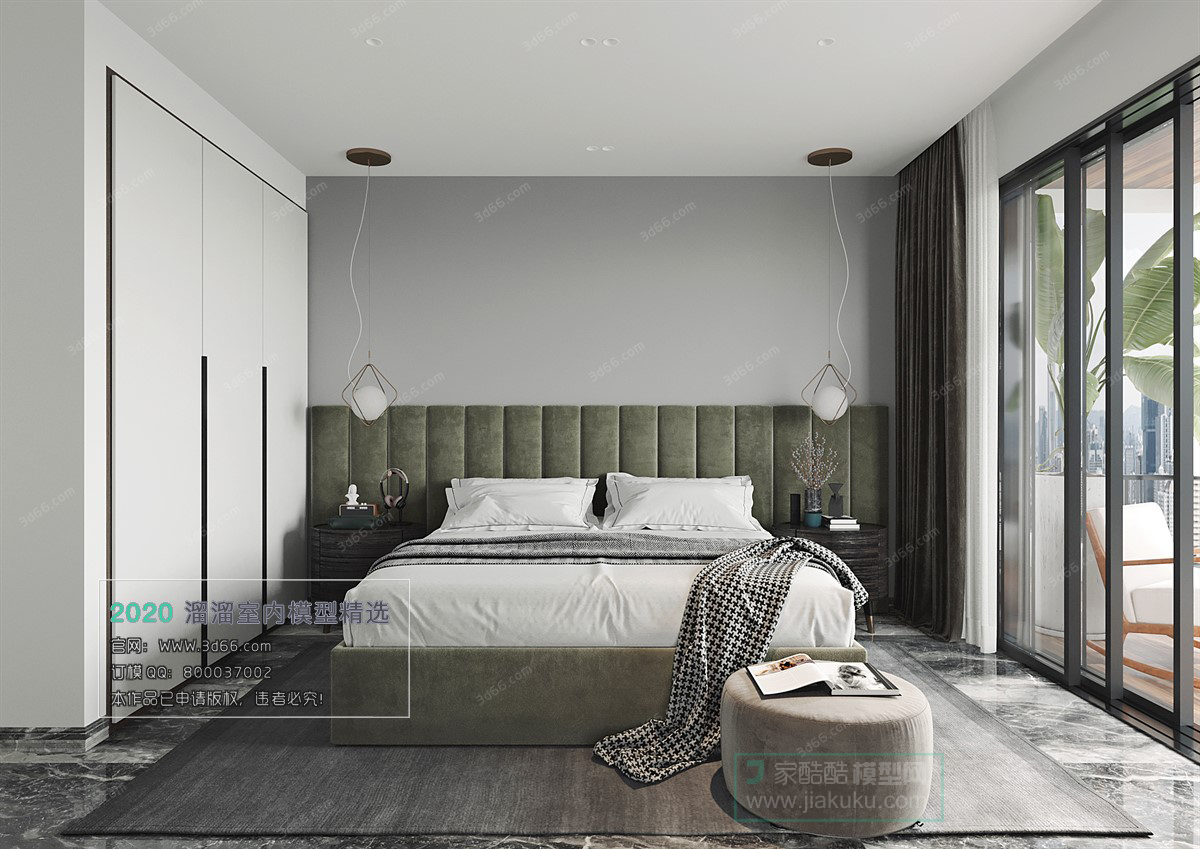 BEDROOM – MODERN STYLE – 3D MODELS – 048 - thumbnail 1