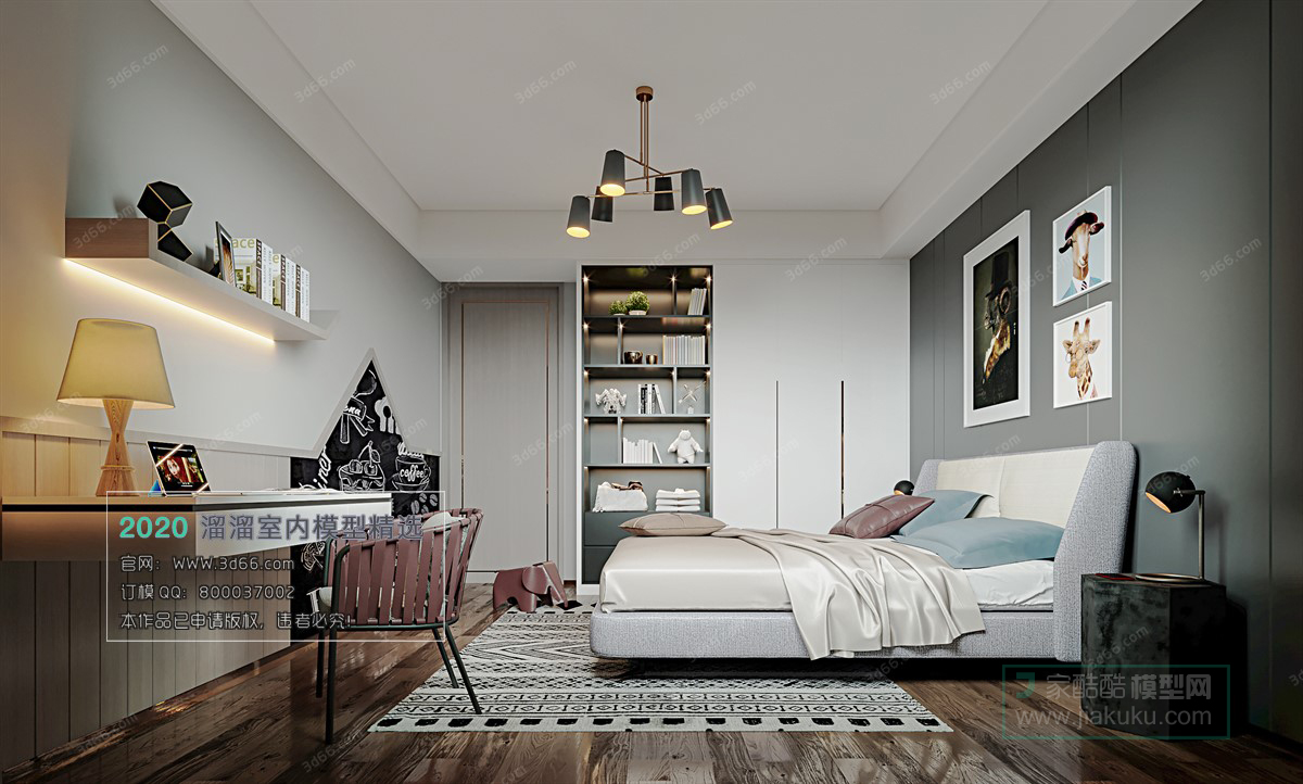 BEDROOM – MODERN STYLE – 3D MODELS – 050 - thumbnail 1