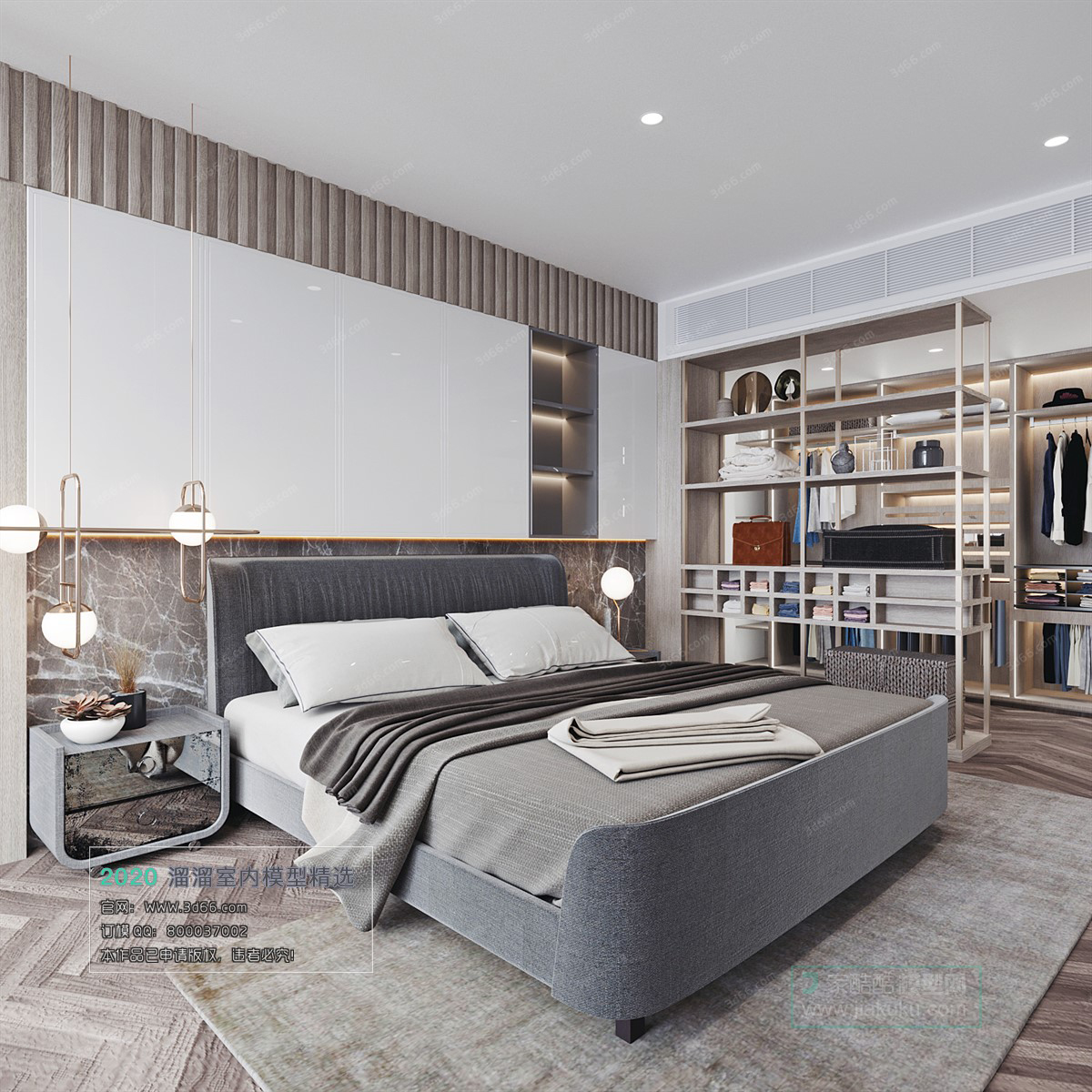 BEDROOM – MODERN STYLE – 3D MODELS – 053 - thumbnail 1