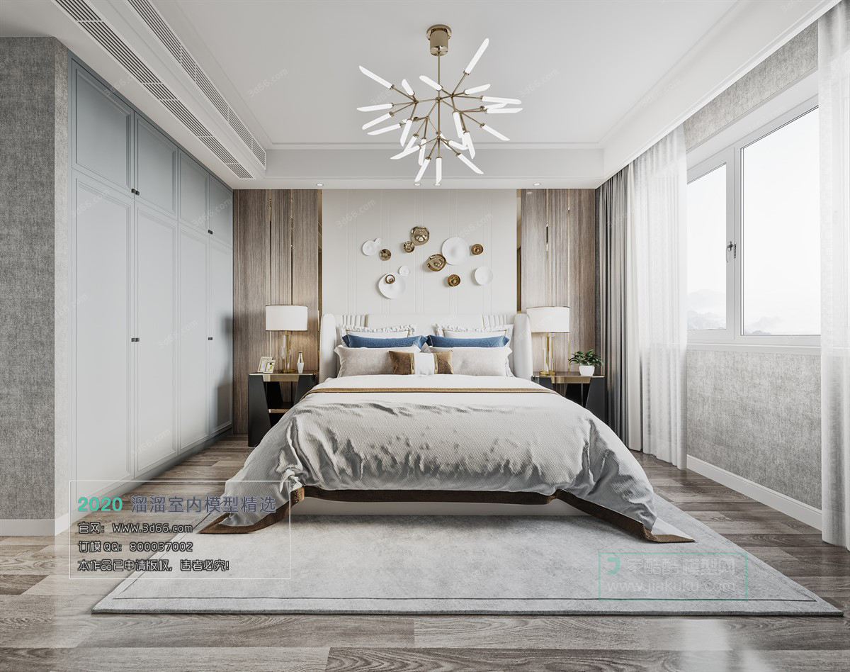 BEDROOM – MODERN STYLE – 3D MODELS – 054 - thumbnail 1