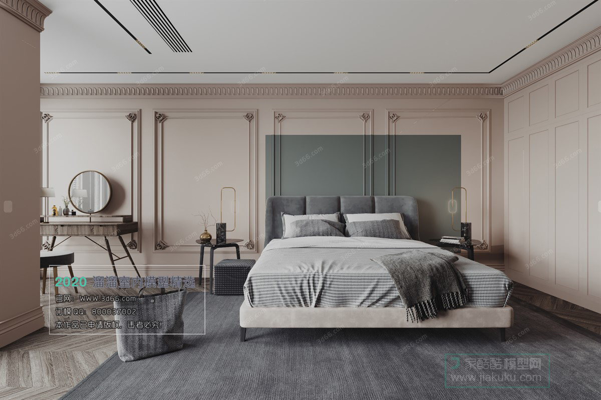 BEDROOM – MODERN STYLE – 3D MODELS – 056 - thumbnail 1