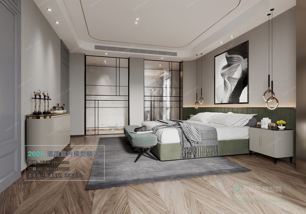 BEDROOM – MODERN STYLE – 3D MODELS – 057 - thumbnail 1