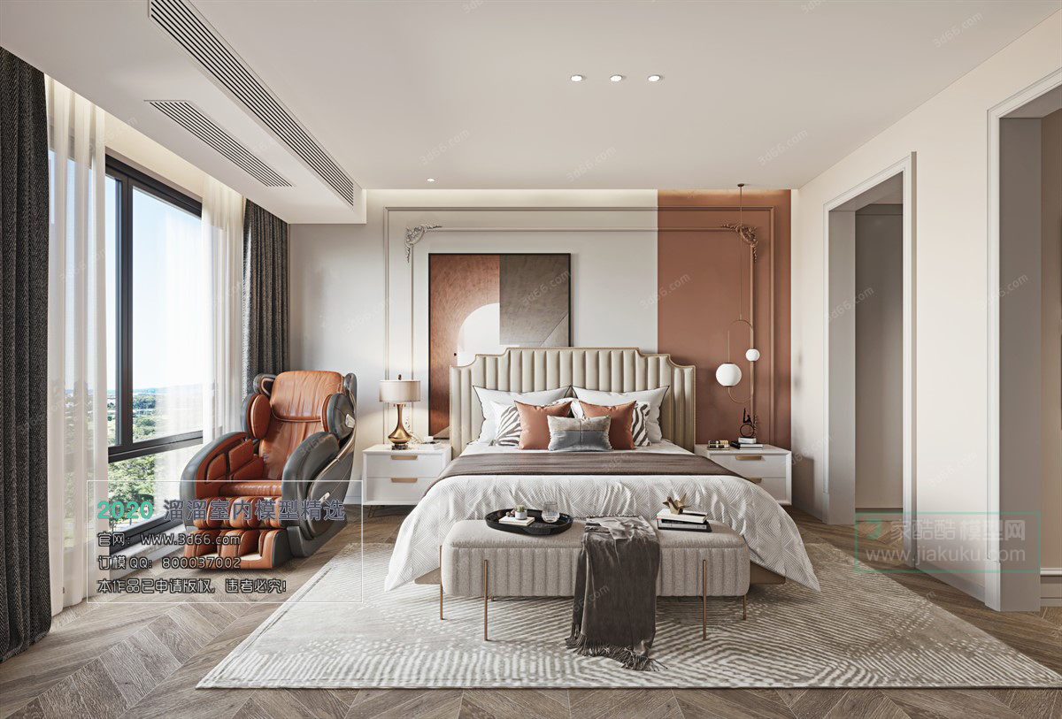 BEDROOM – MODERN STYLE – 3D MODELS – 059 - thumbnail 1