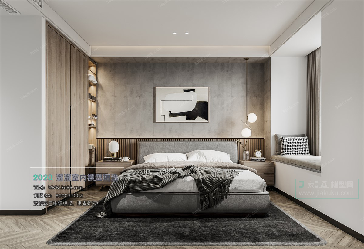 BEDROOM – MODERN STYLE – 3D MODELS – 061 - thumbnail 1