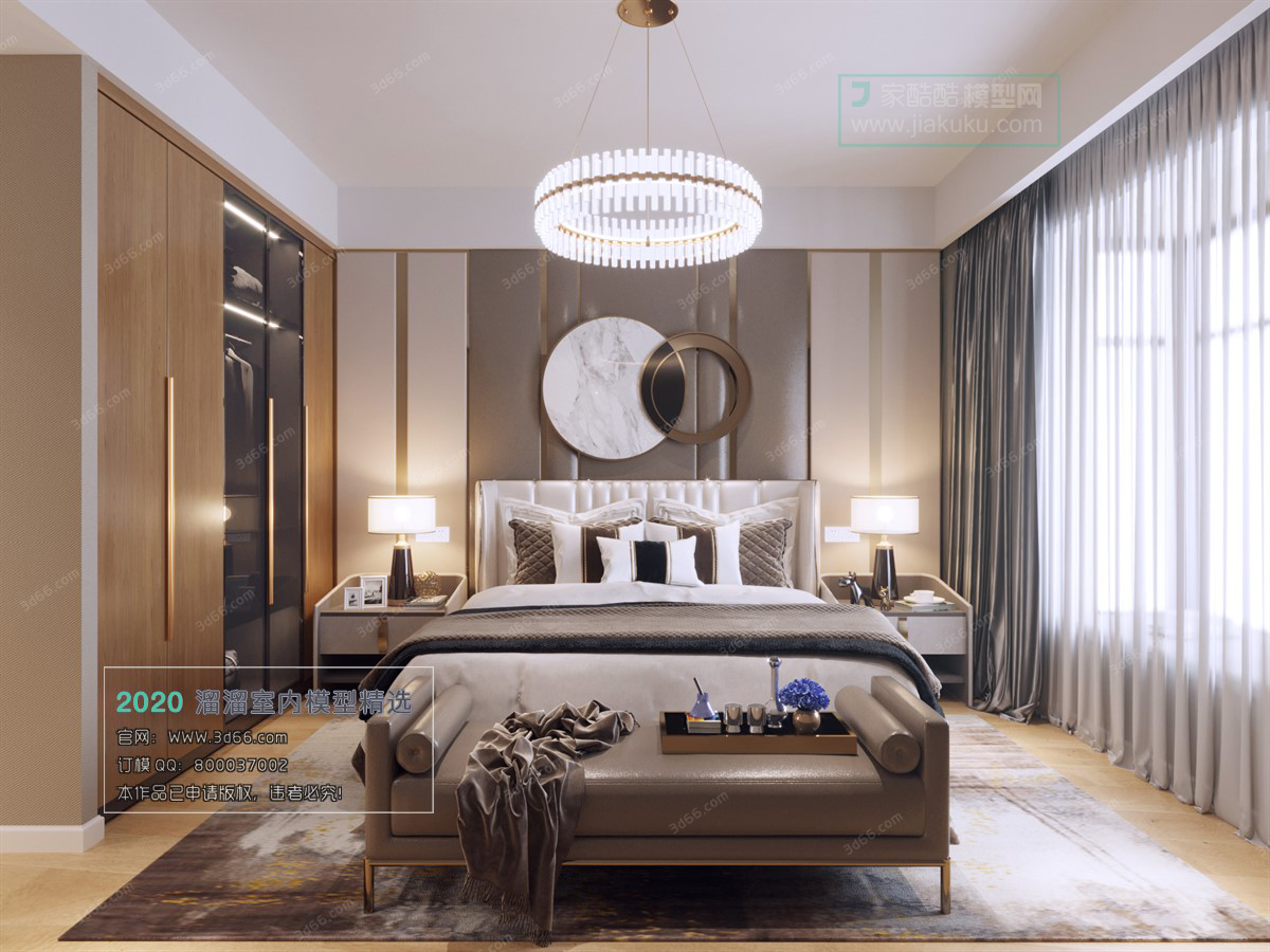 BEDROOM – MODERN STYLE – 3D MODELS – 064 - thumbnail 1