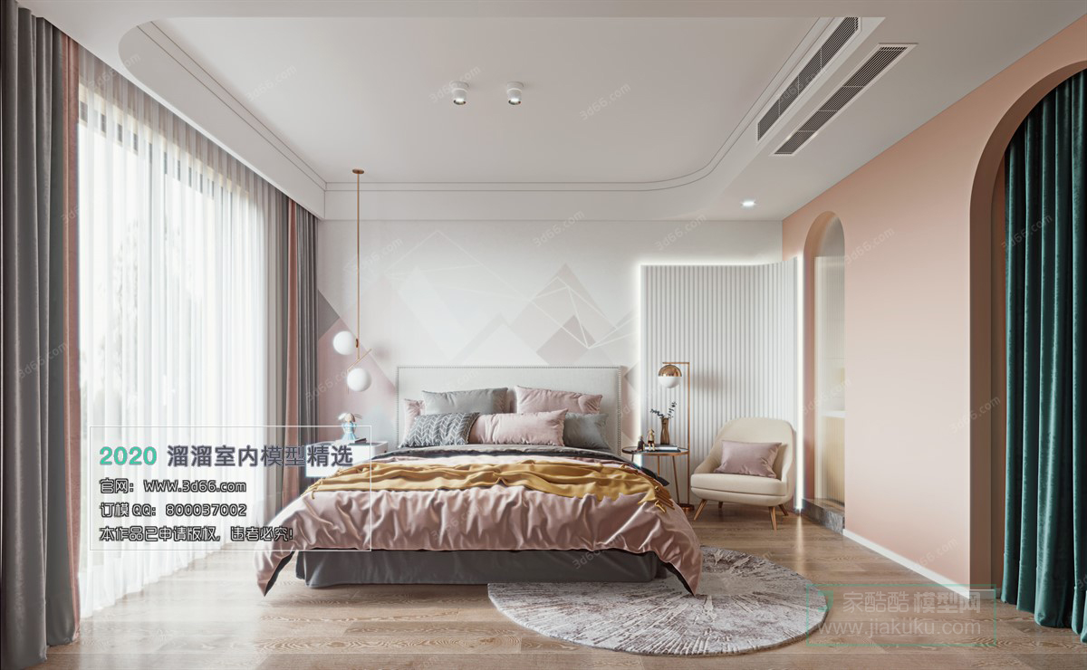 BEDROOM – MODERN STYLE – 3D MODELS – 066 - thumbnail 1