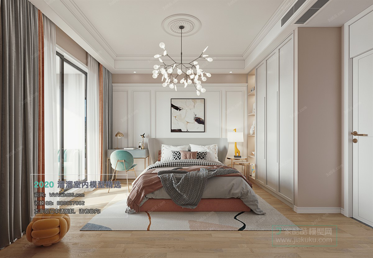 BEDROOM – MODERN STYLE – 3D MODELS – 067 - thumbnail 1