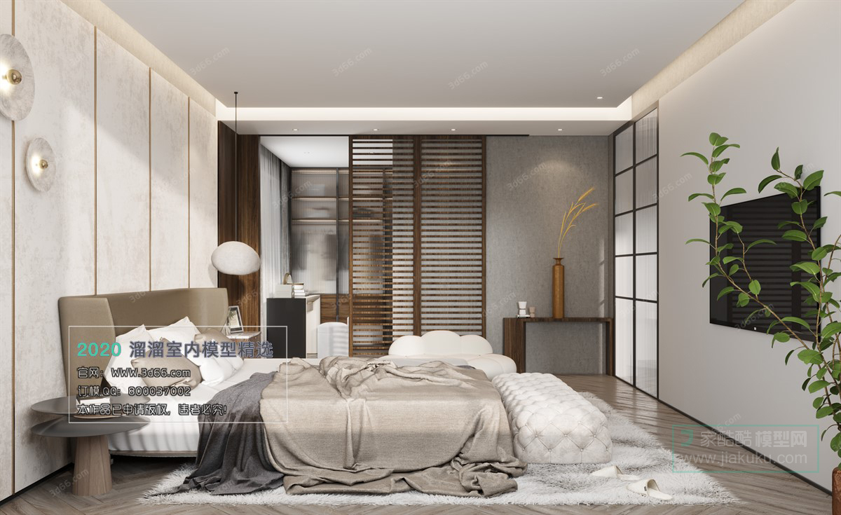 BEDROOM – MODERN STYLE – 3D MODELS – 069 - thumbnail 1