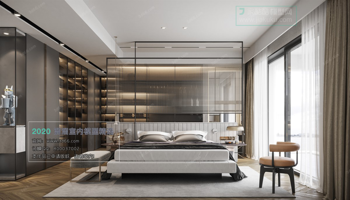 BEDROOM – MODERN STYLE – 3D MODELS – 070 - thumbnail 1