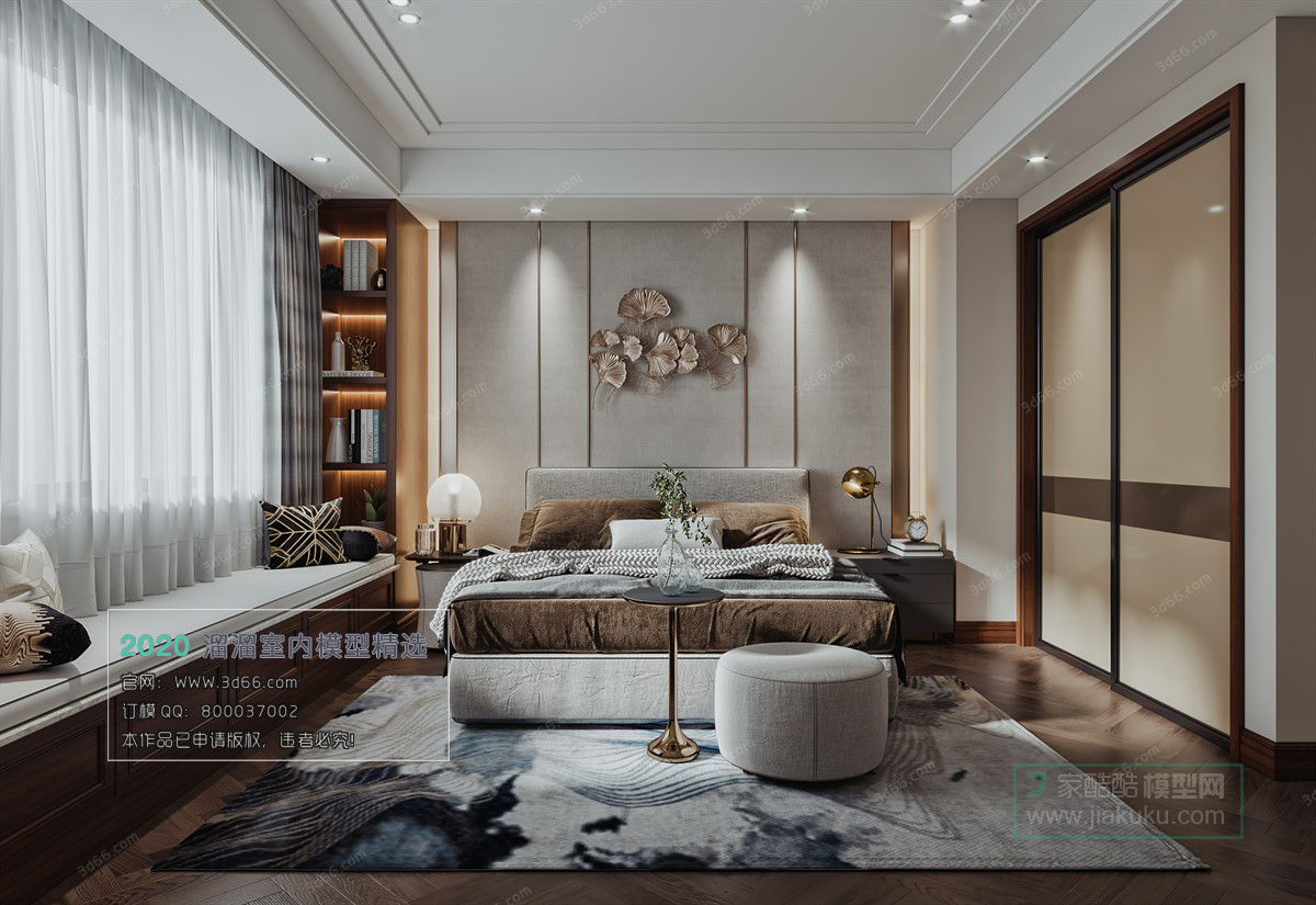 BEDROOM – MODERN STYLE – 3D MODELS – 073 - thumbnail 1