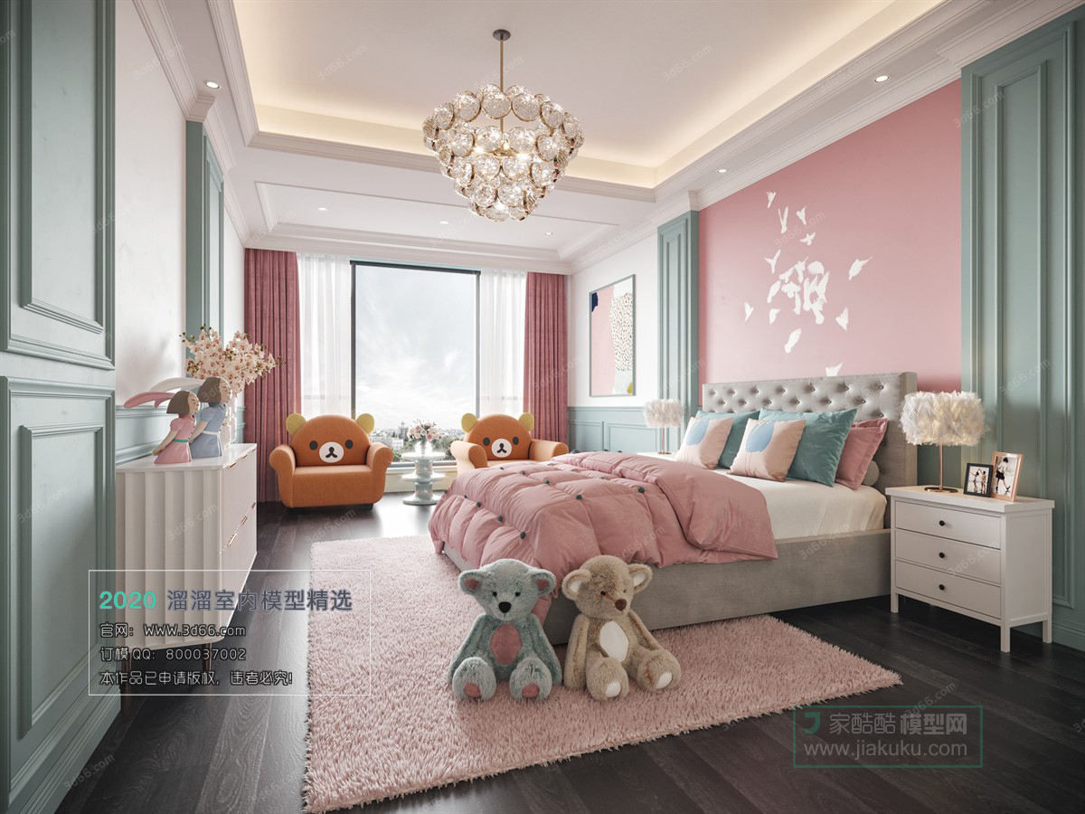 BEDROOM – MODERN STYLE – 3D MODELS – 077 - thumbnail 1