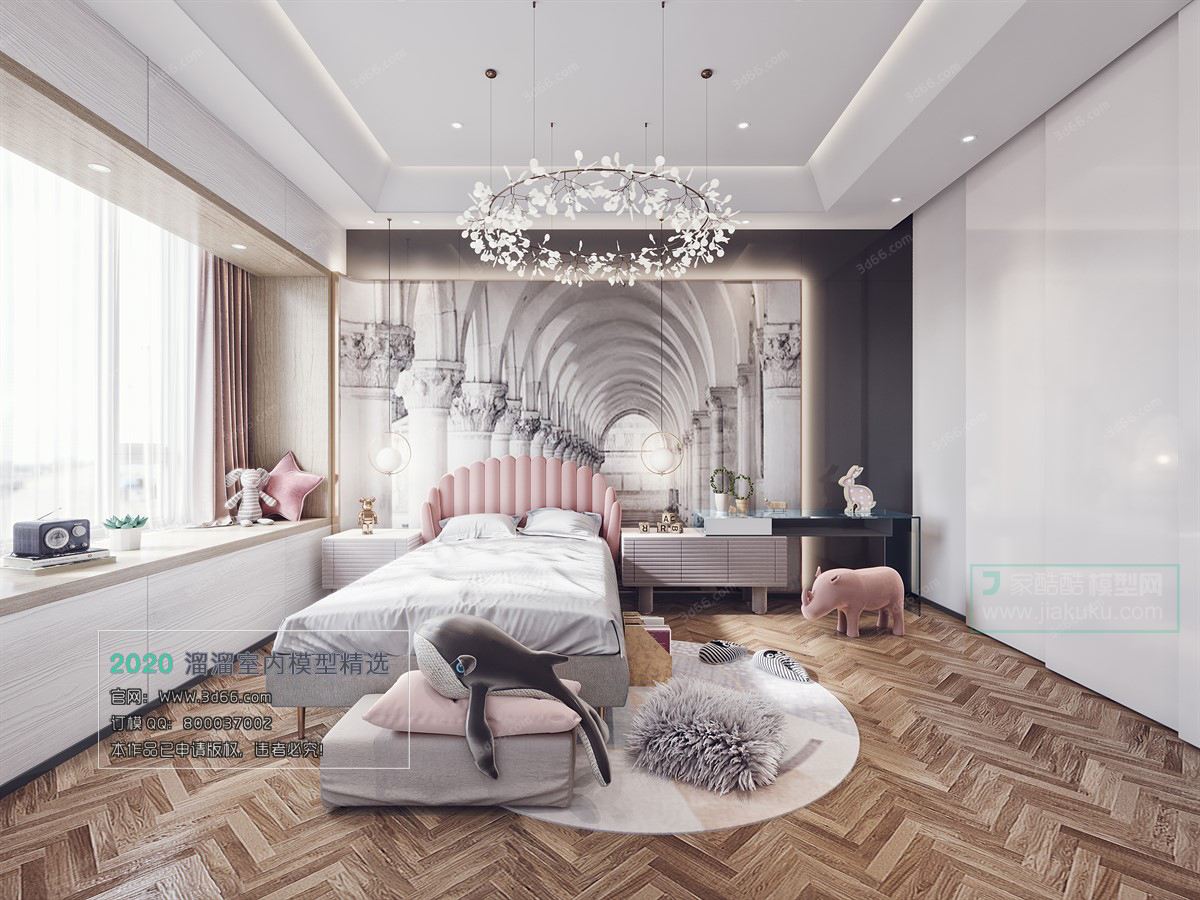 BEDROOM – MODERN STYLE – 3D MODELS – 078 - thumbnail 1