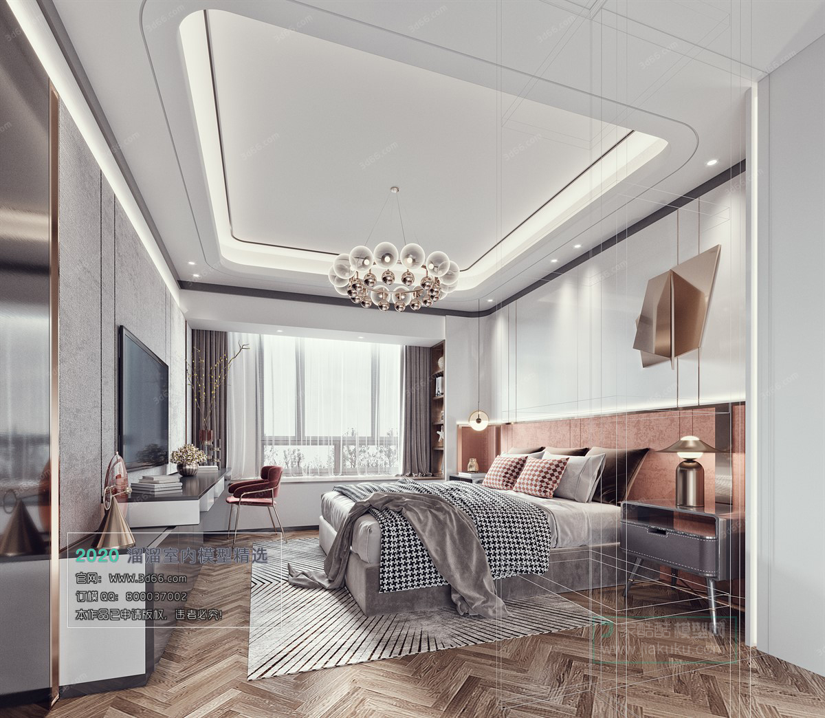 BEDROOM – MODERN STYLE – 3D MODELS – 079 - thumbnail 1