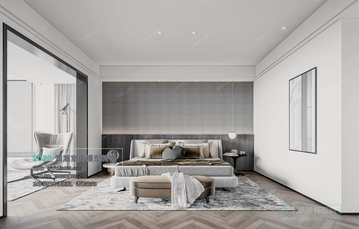 BEDROOM – MODERN STYLE – 3D MODELS – 081 - thumbnail 1