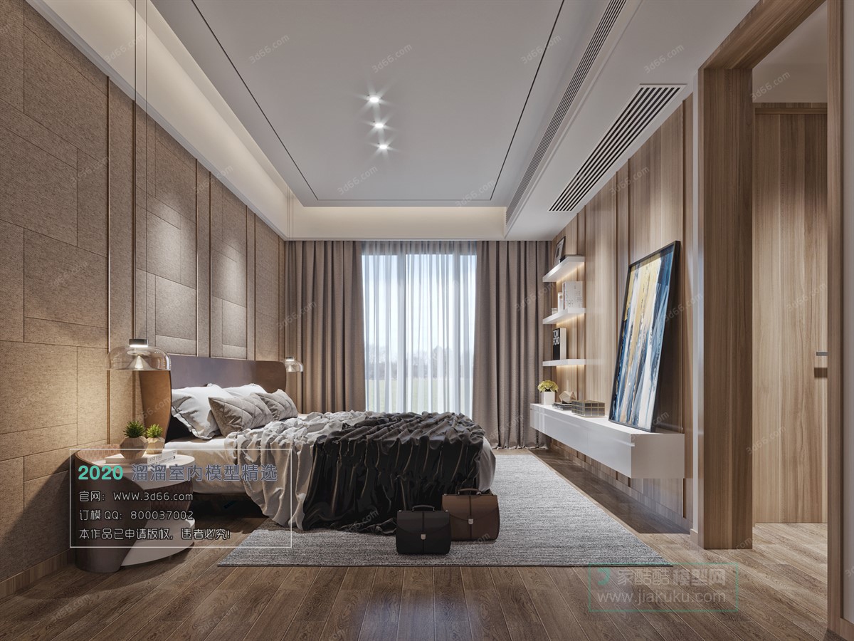 BEDROOM – MODERN STYLE – 3D MODELS – 083 - thumbnail 1