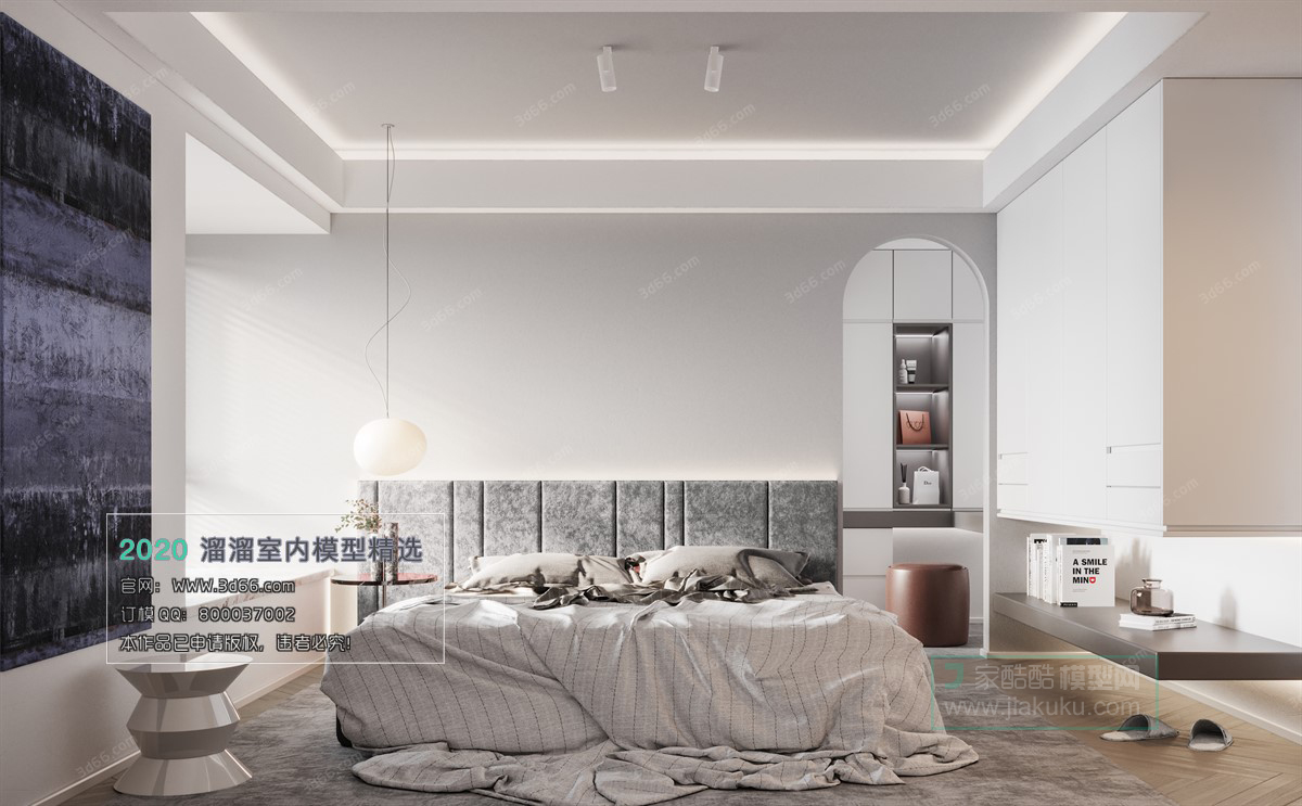 BEDROOM – MODERN STYLE – 3D MODELS – 090 - thumbnail 1