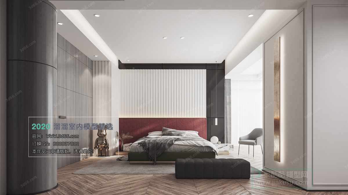 BEDROOM – MODERN STYLE – 3D MODELS – 092 - thumbnail 1