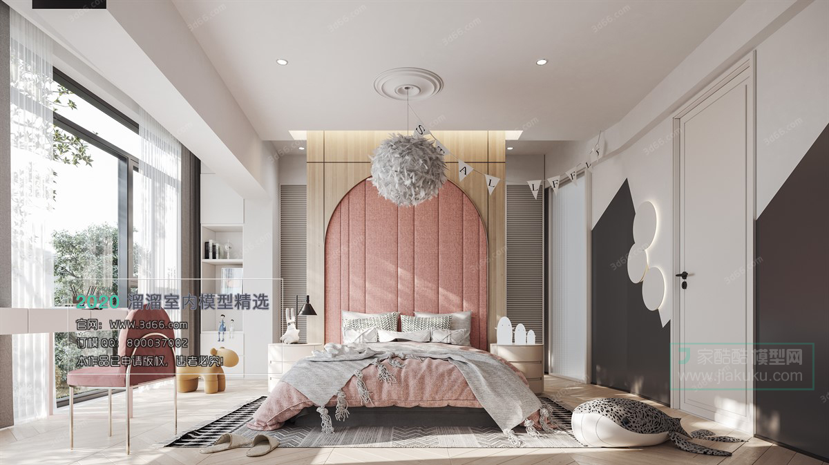 BEDROOM – MODERN STYLE – 3D MODELS – 093 - thumbnail 1