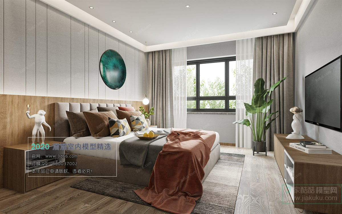 BEDROOM – MODERN STYLE – 3D MODELS – 097 - thumbnail 1