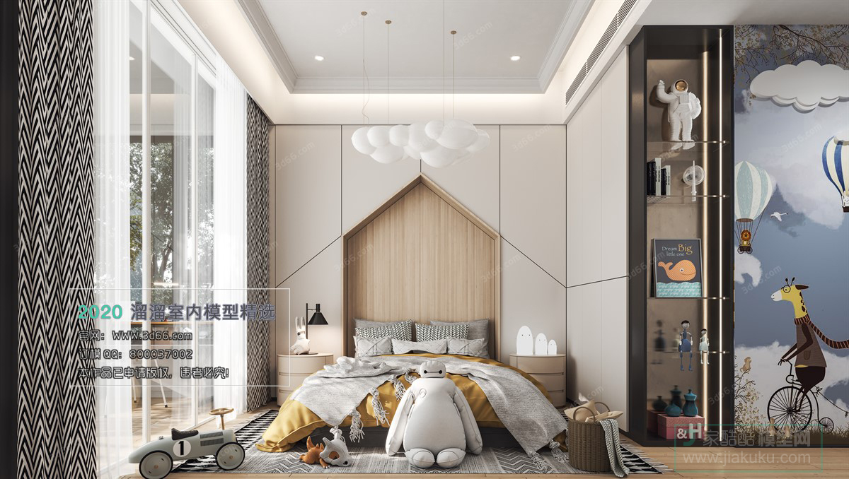 BEDROOM – MODERN STYLE – 3D MODELS – 098 - thumbnail 1