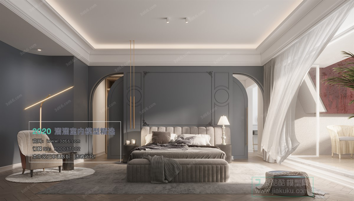 BEDROOM – MODERN STYLE – 3D MODELS – 099 - thumbnail 1