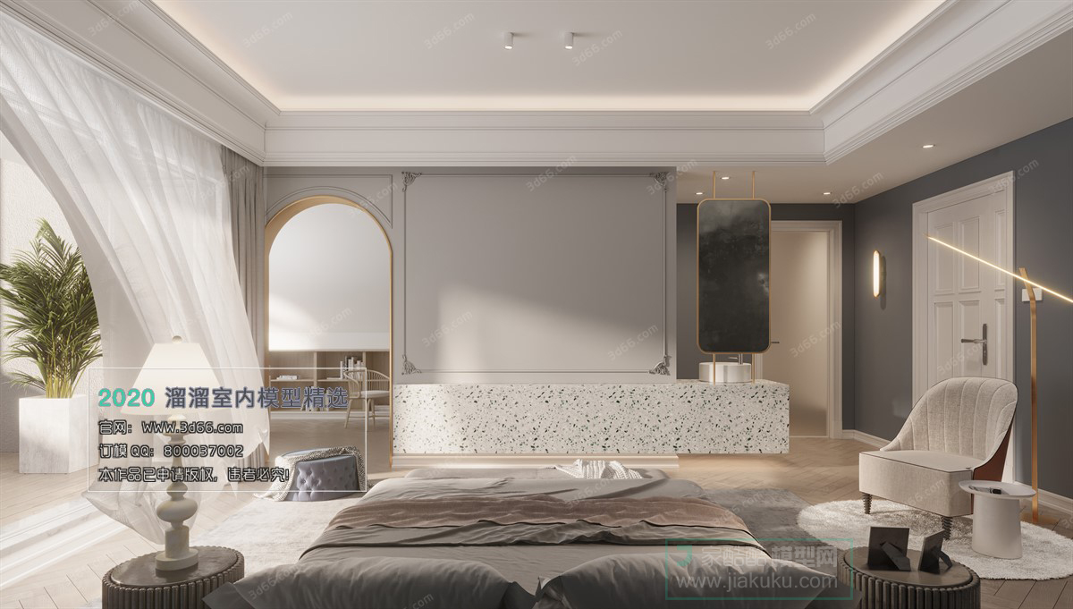 BEDROOM – MODERN STYLE – 3D MODELS – 100 - thumbnail 1