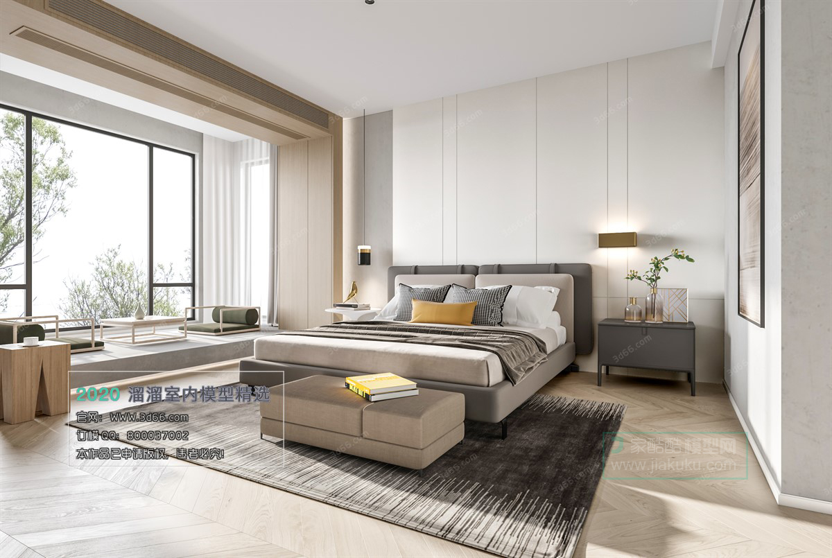 BEDROOM – MODERN STYLE – 3D MODELS – 110 - thumbnail 1