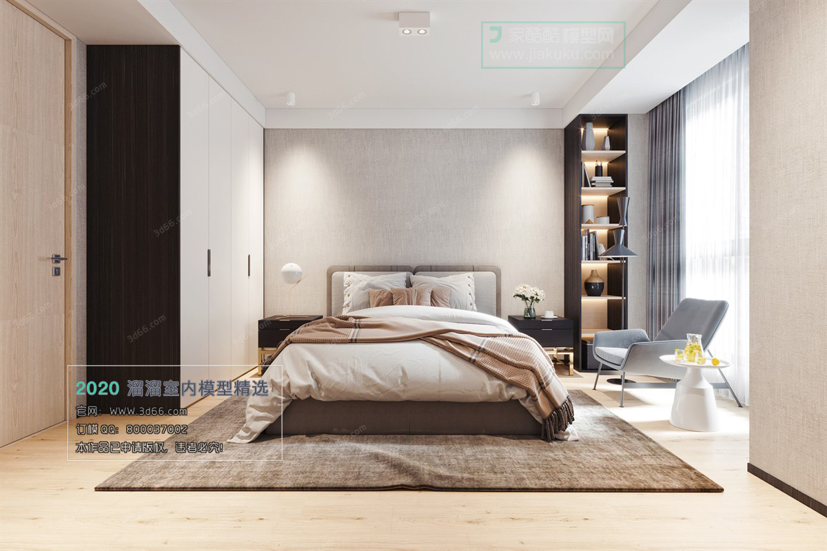 BEDROOM – MODERN STYLE – 3D MODELS – 112 - thumbnail 1