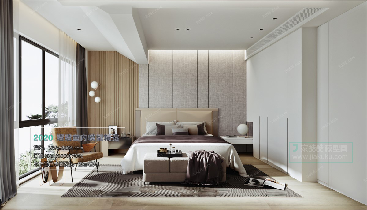 BEDROOM – MODERN STYLE – 3D MODELS – 114 - thumbnail 1