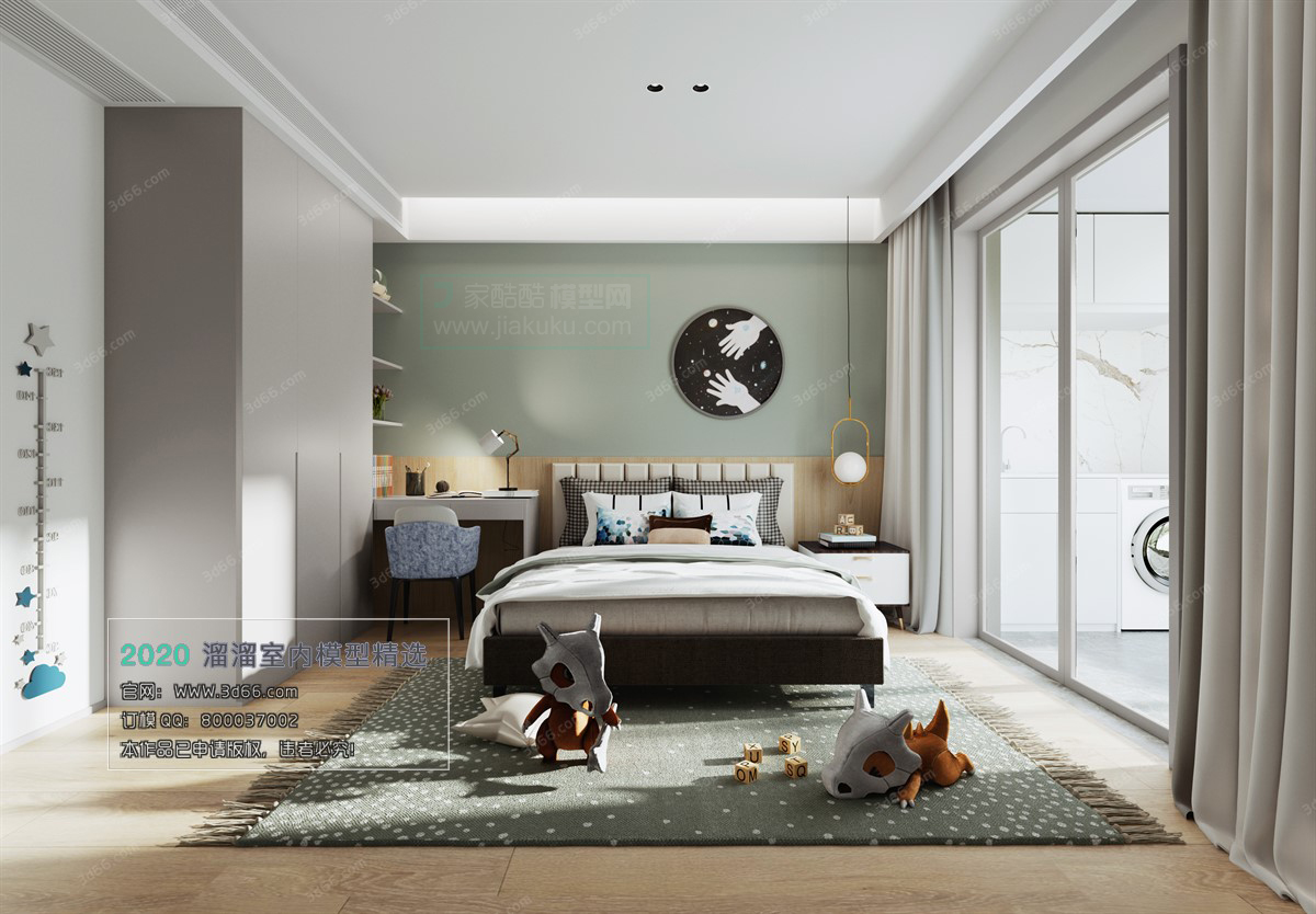 BEDROOM – MODERN STYLE – 3D MODELS – 117 - thumbnail 1