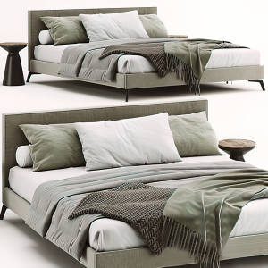 Bed 3D Download – Modern Style – 038 - thumbnail 1