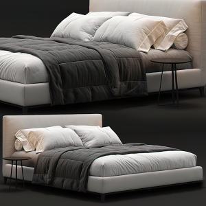 Bed 3D Download – Modern Style – 052 - thumbnail 1