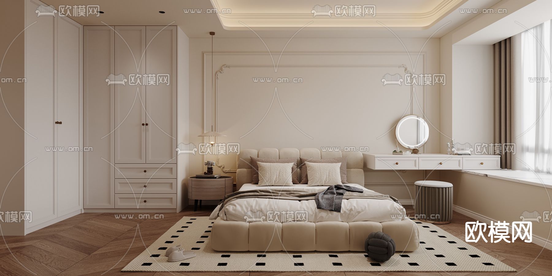 BEDROOM – MODERN STYLE – CORONA – 3D MODEL – 2055 - thumbnail 1