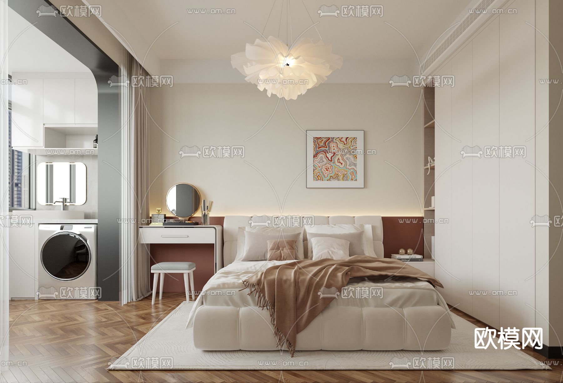 BEDROOM – MODERN STYLE – CORONA – 3D MODEL – 2064 - thumbnail 1