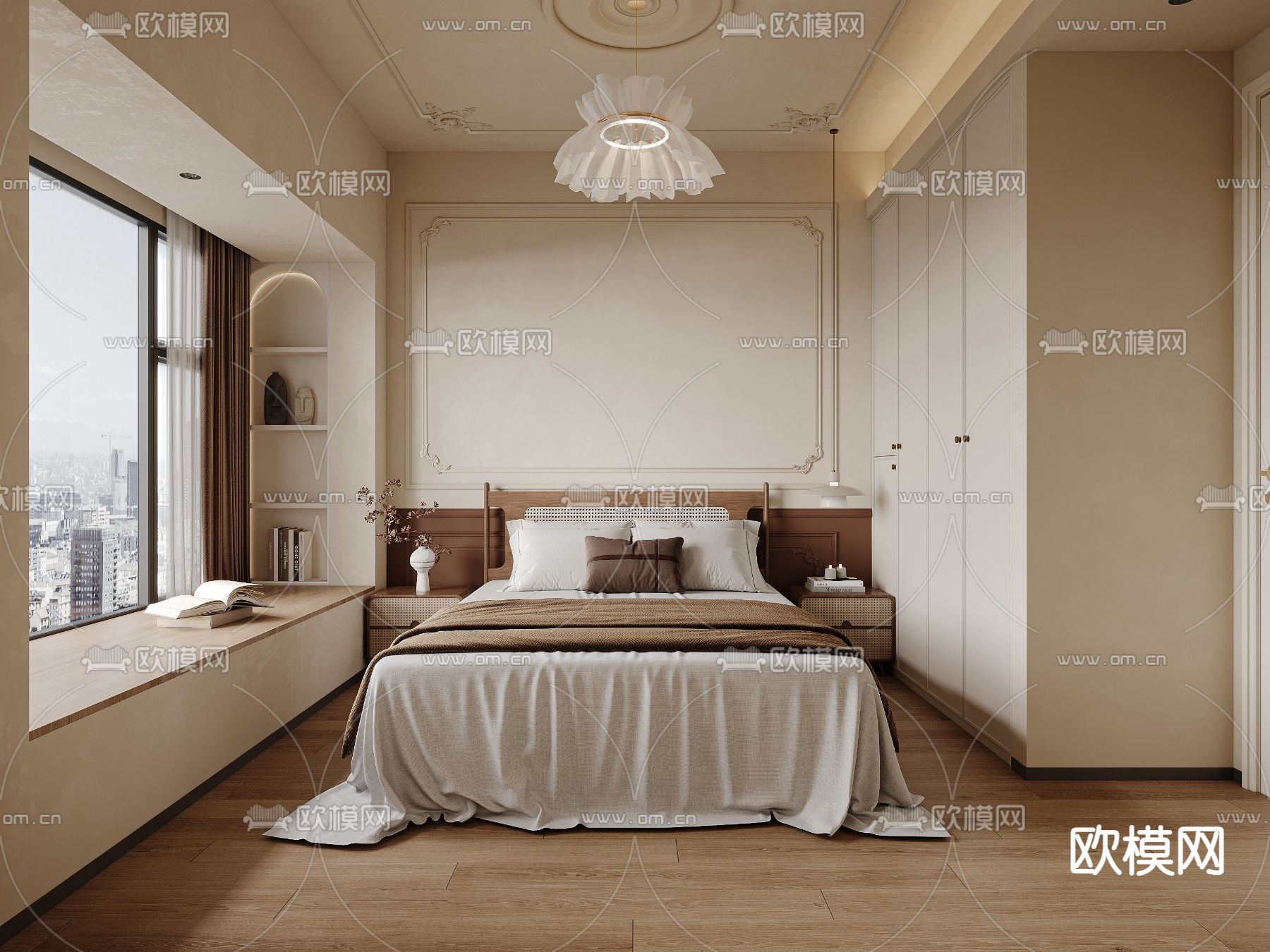 BEDROOM – MODERN STYLE – CORONA – 3D MODEL – 2065 - thumbnail 1